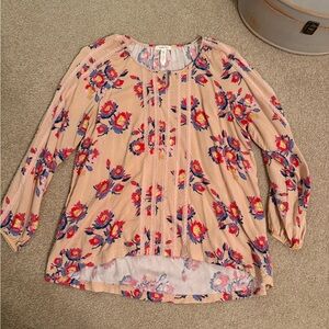 Matilda Jane Floral Blouse - Peach/Pink and Red Small